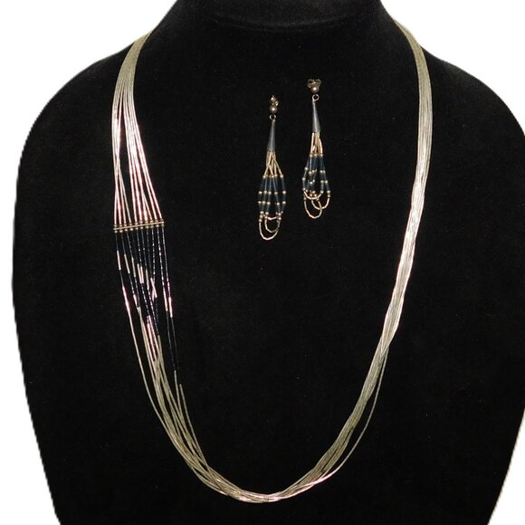 Sterling Silver Strand Necklace & Earring Set